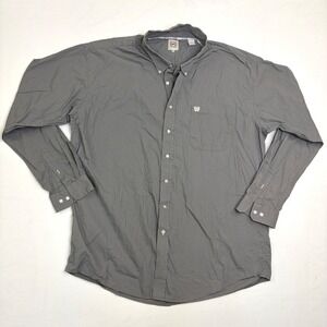 Cinch Mens XXL Gray Long Sleeve Button Down Western Work Shirt Cotton Solid